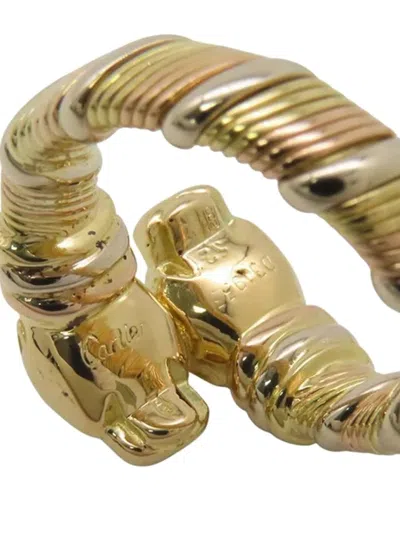 Pre-owned Cartier 2000-2010 18k Tricolor Gold Panthere De  Ring