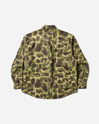 Carhartt Work In Progress Camo Duck Cotton Canvas Button-up Shirt In Brown