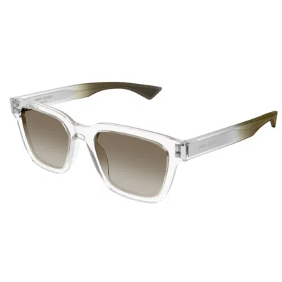 Saint Laurent Sl 790005 Crystal Crystal Green Sunglasses In Transparent