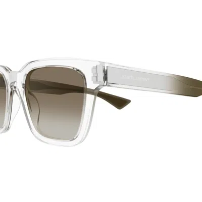 Saint Laurent Sl 790005 Crystal Crystal Green Sunglasses In Transparent