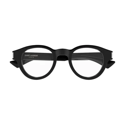 Saint Laurent Sl 792 Linea Corner Angle 001 Black Crystal Glasses In Black