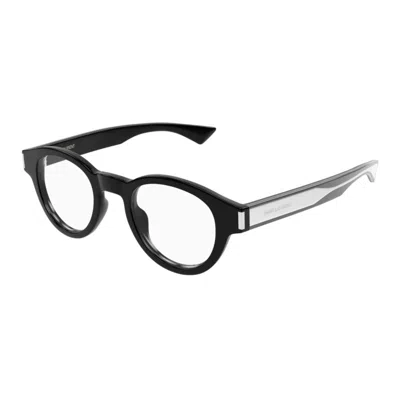 Saint Laurent Sl 792 Linea Corner Angle 001 Black Crystal Glasses In Black