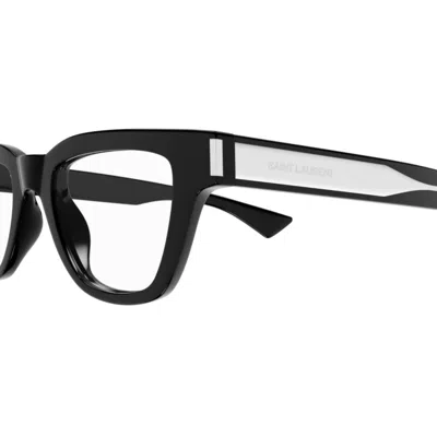 Saint Laurent Sl 789 Jacques Opt Linea Corner Angle 001 Black Crystal Glasses In Black