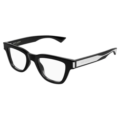Saint Laurent Sl 789 Jacques Opt Linea Corner Angle 001 Black Crystal Glasses In Black