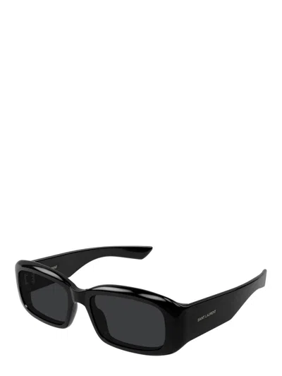 Saint Laurent Black Rectangular Unisex Sunglasses Sl 809 001 55 In Black