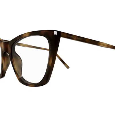 Saint Laurent Sl 214 Kate Thin Opt003-havana-havana-transparent In Brown