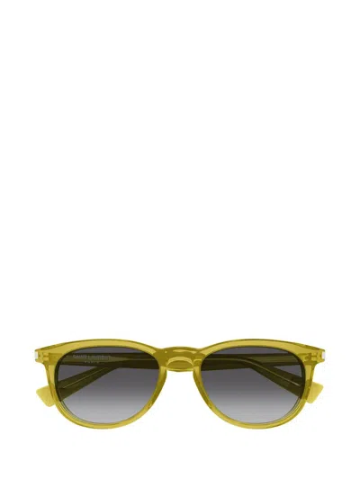 Saint Laurent Oval-frame Sunglasses In Green