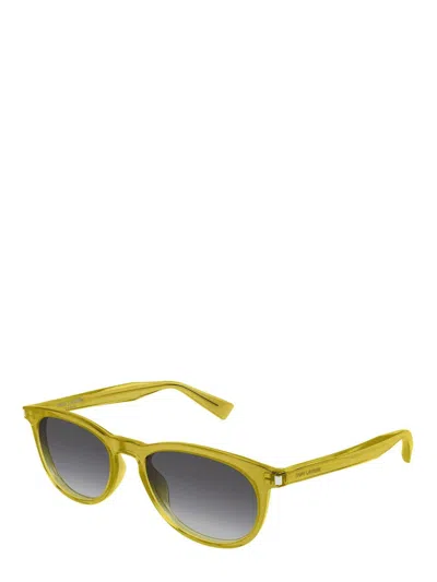 Saint Laurent Oval-frame Sunglasses In Green