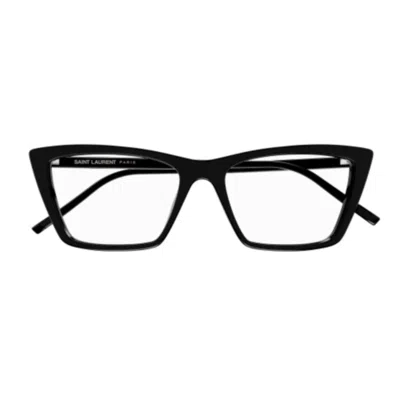 Saint Laurent Sl 737 Mica Thin Opt Linea Sl Logo Eyeglasses In Black