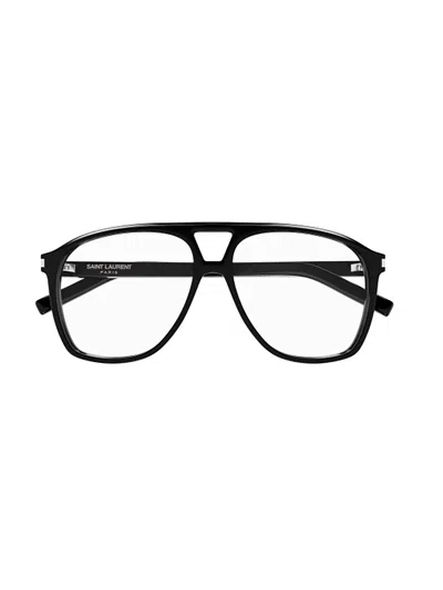 Saint Laurent Sl 596 Dune Linea New Wave Eyeglasses In Black