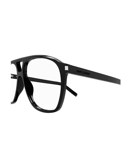 Saint Laurent Sl 596 Dune Linea New Wave Eyeglasses In Black