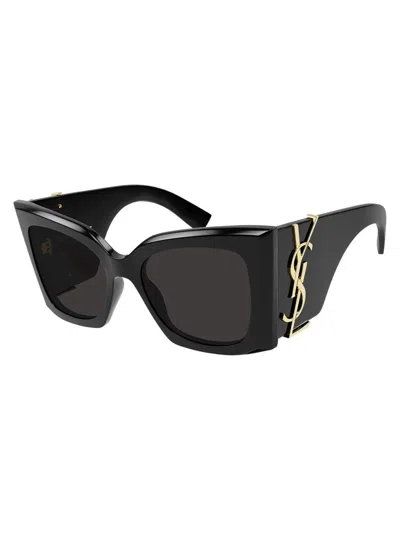 Saint Laurent Black Blaze Square-frame Sunglasses