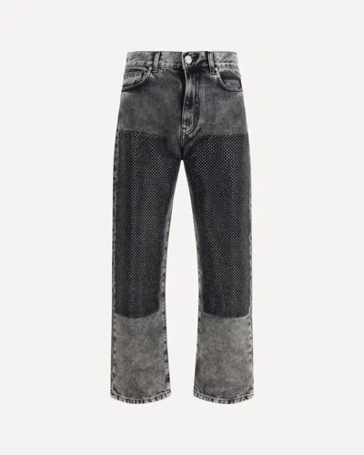 Pinko Five-pocket Jeans With Mini Studs In Gray