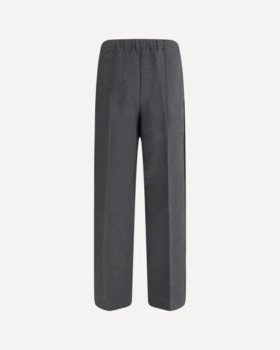 Miu Miu Knit Trousers With Side Stripe Detail In Gray