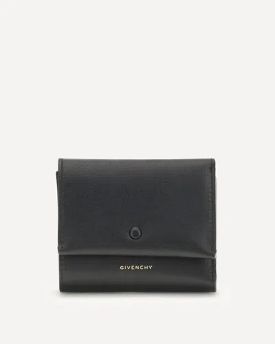 Givenchy Day Trifold Snap Wallet In Shiny Leather In Black
