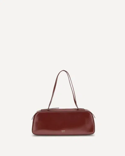 Khaite Simona Crinkled Patent-leather Shoulder Bag In Red