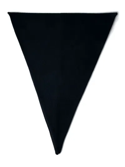 Rier Mini Triangular Wool Scarf In Black