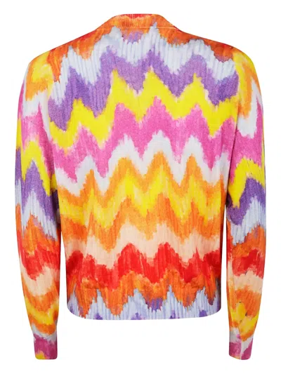 In Bed With You Printed Cropped Asymetrical Cardigan Jacket In Multi