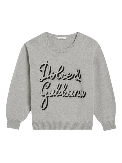 Dolce & Gabbana Kids Logo Sweater In Gray