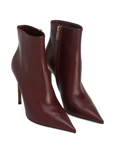Dolce & Gabbana 105mm Devotion Pointed-toe Ankle Boots In Burgundy
