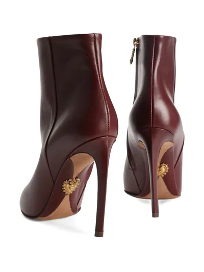 Dolce & Gabbana 105mm Devotion Pointed-toe Ankle Boots In Burgundy