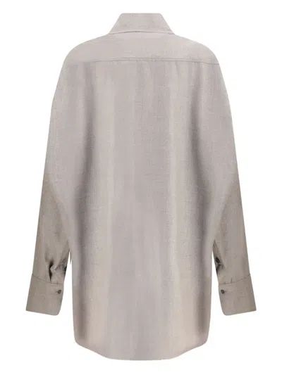 Di Stavnitser Curved-hem Shirt In Gray