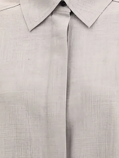 Di Stavnitser Curved-hem Shirt In Gray