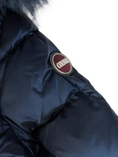 Colmar Blue Down Jacket For Baby Girl With Logo In Blue