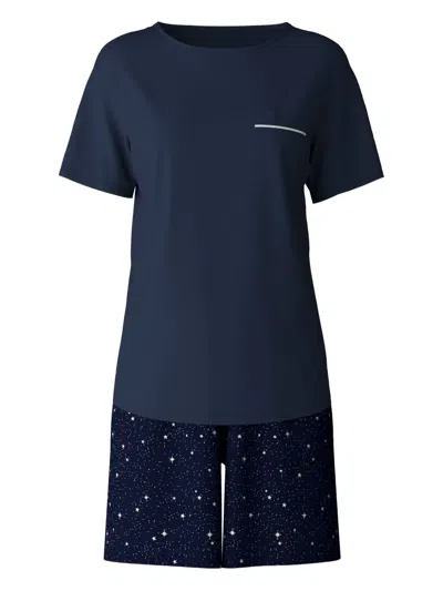 Calida Pocket Star-print Pyjamas In Blue