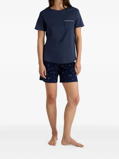 Calida Pocket Star-print Pyjamas In Blue