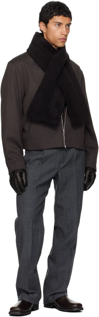 Our Legacy Rectangular Wool Scarf In Black