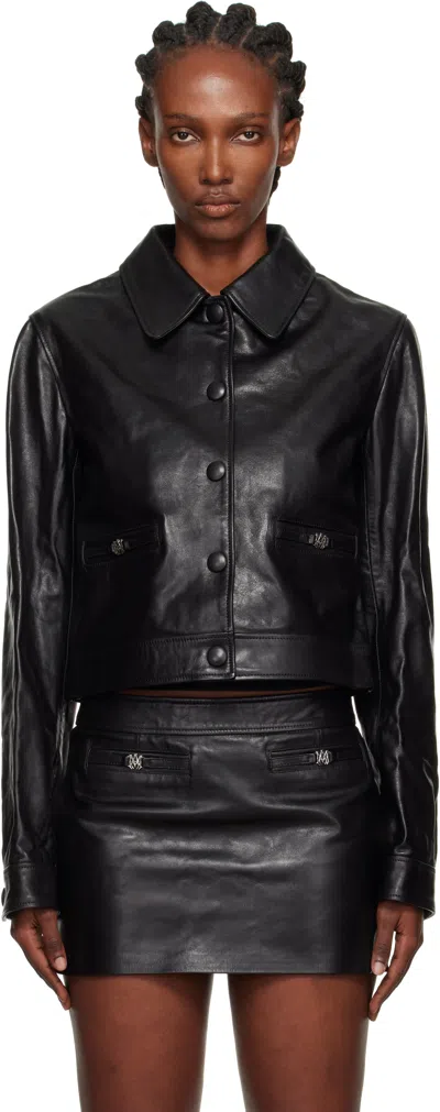 Amiri Ma Leather Jacket In Black