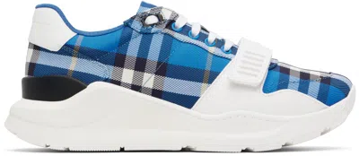 Burberry New Regis Vintage Check Sneakers In Blue