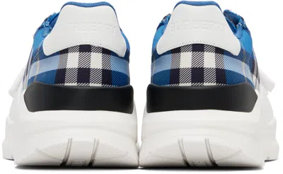 Burberry New Regis Vintage Check Sneakers In Blue