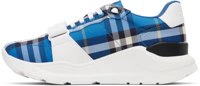 Burberry New Regis Vintage Check Sneakers In Blue