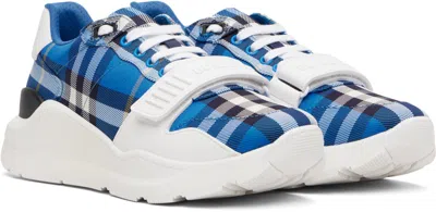 Burberry New Regis Vintage Check Sneakers In Blue
