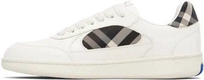 Burberry Leather And Check Sneaker Terrace In White