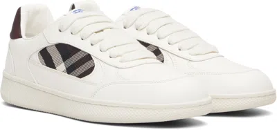 Burberry Leather And Check Sneaker Terrace In White