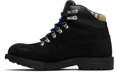 Burberry Suede Ankle Boots Padded Collar In Black