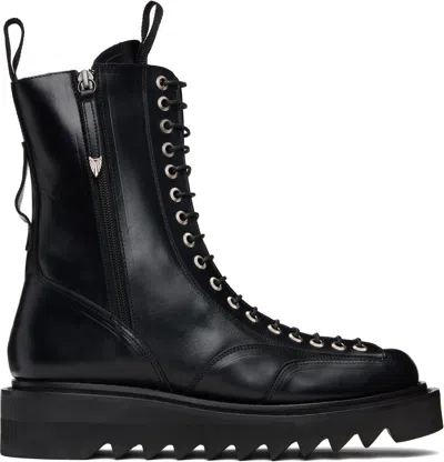 Toga Virilis Black Lace-up Boots