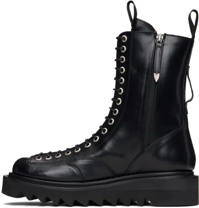 Toga Virilis Black Lace-up Boots