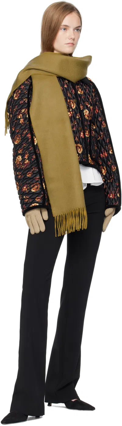 Burberry Beige Logo Patch Wool Gloves In Brown