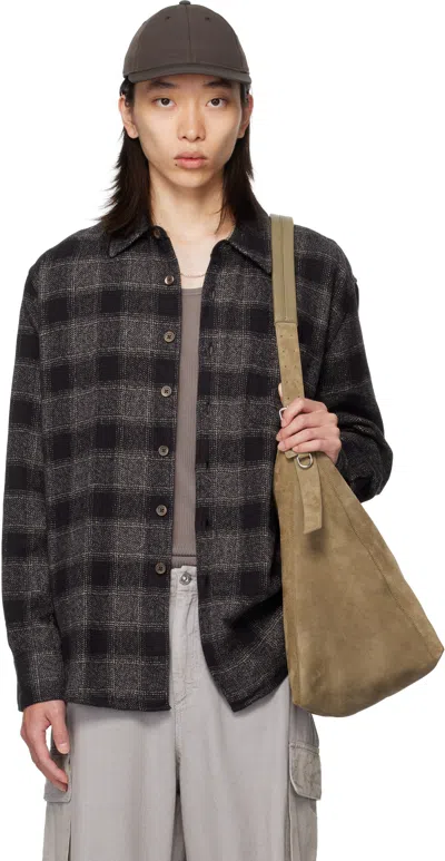 Our Legacy Mens Above Oakland Low Twist Check Shirt In Black