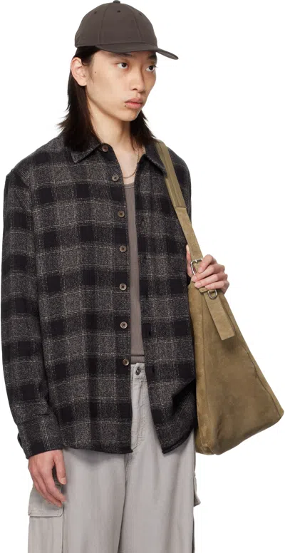 Our Legacy Mens Above Oakland Low Twist Check Shirt In Black
