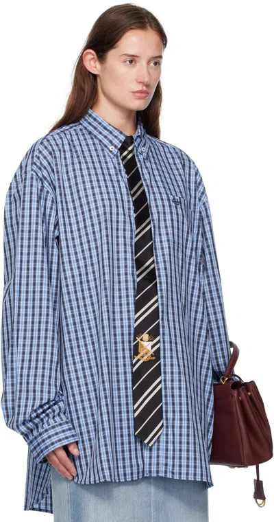 Vetements Blue Tie Shirt In Blue