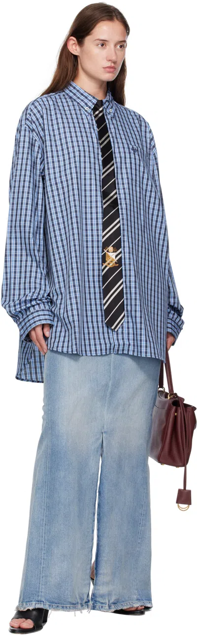 Vetements Blue Tie Shirt In Blue