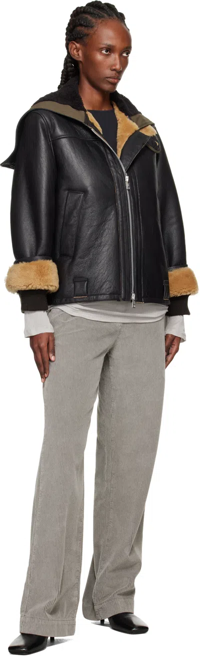 Our Legacy Blizzard Hooded Grained Leather Jacket In Black