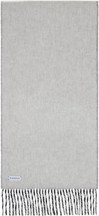 Burberry Cashmere Embroidered Ekd Scarf In Black