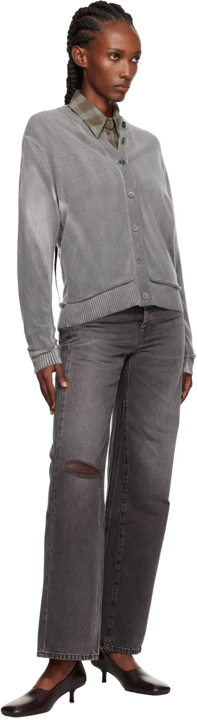 Our Legacy Relaxed-fit Merino Wool Cardigan With Button-down Closure In Gray