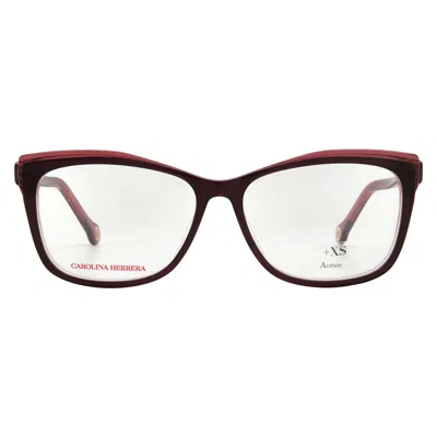 Carolina Herrera Demo Cat Eye Ladies Eyeglasses Her 0208 0c8c 55 In Red